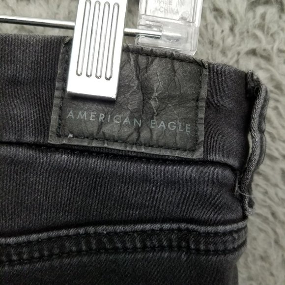 American Eagle Outfitters Jeans Womens 12 Gray Stretch Curvy High Rise Jeggings - Picture 11 of 16